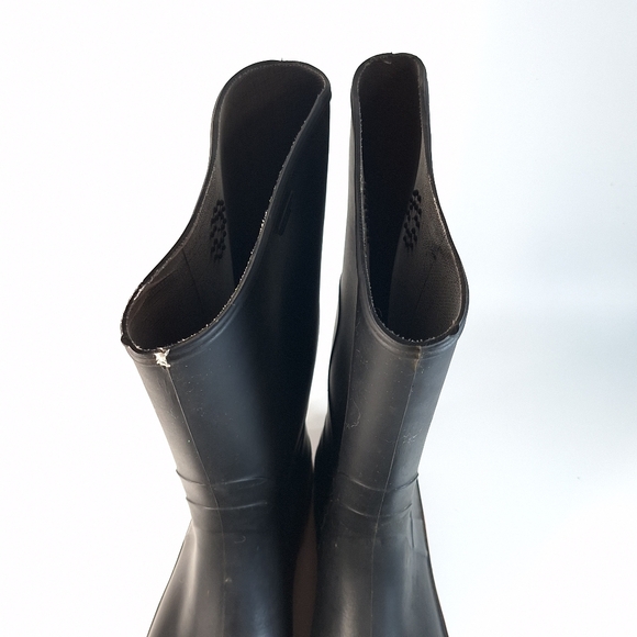 Vintage Classic Heavy Duty Mens Black Rubber Boots, 10 - Picture 3 of 8